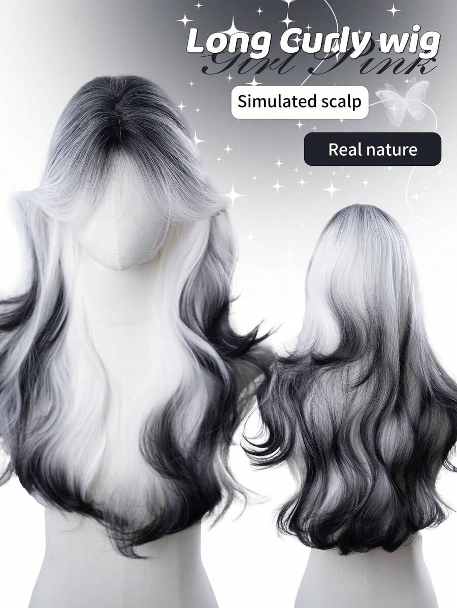 alicegarden 26 Inch Long Synthetic Wavy Curly Hair, Stunning Multicolor, Middle Part Design, Natural And Durable Wig Gift Suitable For Women's Daily, Party, Cosplay Use - Multicolor - View 1