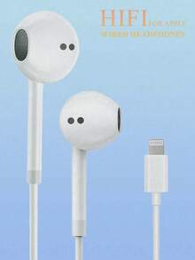 入耳式有線耳機，兼容 /Lightning 接口，附內線遙控音量控制，Lightning 接頭，兼容 14/13/12/11/XR/XS/X/8/7/SE/Pro/Pro Max，聖誕/家庭禮物 - 查看 1