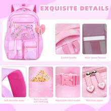 1 Set Dreamy Gradient Quicksand Large Capacity Girls Backpack Set With Pencil Case And Lunch Bag, Back To School Essentials - Sets - View 5