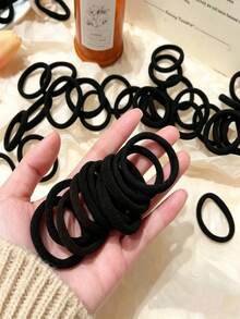 100 pièces Élastiques pour cheveux, convenant aux cheveux épais et élastiques, style à la mode. Attaches pour cheveux durables, convenant à un usage quotidien, également convenant comme cadeaux, peuvent être utilisés comme élastiques pour cheveux, supports d'étriers, équipement de protection sportive et matériel, convenant à l'achat de fournitures de bureau, dans les écoles, élastiques pour la maison, très convenant pour les personnes aux cheveux longs, également convenant aux adolescents - Multicolore - Voir 3