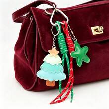 Christmas Tree Keychain, Christmas Bag Charm, Pentagram Fur Rope Pendant Multi-In-One - Multicolor - View 6