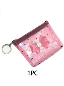 DIY Bowknot Accessories, Heart Print See-Through Coin Purse, See-Through Mesh Zipper Bag, Girls Teens Women Mini Small Wallet, Cute Sweet Cool Y2K Style Coin Purse, See-Through Card Holder Key Lipstick Earphone Jewelry Storage Bag, Handbag Inner Organizer Compartment, School Travel Daily Carry Bag, Fashion Accessories, Party Gift Promotional Giveaway Gift Choice - Multicolor - View 13
