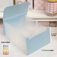 Carpeta de Archivo Acordeón A6, Bolsa Organizadora de Documentos Portátil Expandible de unicolor con Pestañas de Índice, Carpeta Expandible Multifunción, Almacenamiento de Documentos Conveniente, Carpeta Clasificada de Múltiples Capas con Etiquetas, Bolsa de Archivo de Facturas - A - Ver 10