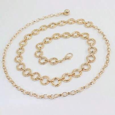 This Elegant Round Metal Waist Chain Can Be Paired With Fashion Glasses. It Is A Charming Accessory That Matches Well With Dresses, Swimwear And More. Suitable For Weddings, Beach Trips And Various Holiday Occasions. Also Suitable For Wearing In Summer, Autumn, Halloween And Other Occasions.