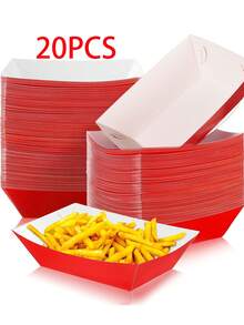 20/10/PCS/Colorful 2lb Paper Food Trays/Boat Trays, Paper Food Containers, Edible Packaging Boxes, For Corn Chips, Hot Dogs, Snacks... - Multi-color [Small Size] - View 24