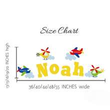 Custom Airplane Name Wall Decal Personalized Aviation Sticker Boy Room Playroom Decor(Sticker Only) - Multicolor - View 6