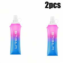 WRELS 1/2件漸層時尚便攜可折疊輕量軟水瓶，150/250ml/500ml可選，適合跑步、徒步與騎行 - 彩色 - 查看 29