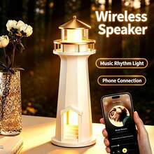 Speaker Nirkabel Bentuk Mercusuar dengan Proyeksi Bulan dan Musik RGB, Lampu Malam dengan Pengisi Daya Nirkabel Ponsel, Lampu Samping Tempat Tidur Romantis, Hadiah Ulang Tahun Kreatif untuk Pasangan dan Pelajar - Satu-Ukuran - View 1