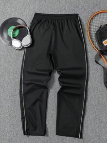 Lightweight Loose Casual Pants For Men, Versatile Sports Trousers For Spring And Autumn,Unisex Style,Loose Straight Leg Design With Drape - Black - View 7