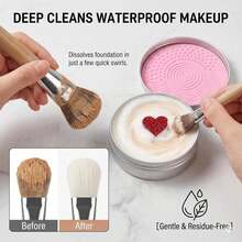 Makeup Brush Cleaning Soap With Silicone Cleaning Pad, Solid Brush Cleaner For Deep Cleaning Makeup Brushes And Beauty Sponges - One Size Fits All - View 4