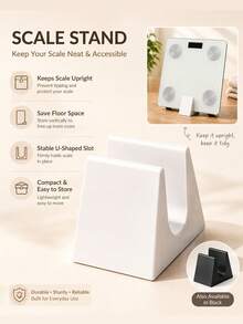 2pcs Weighing Scale Storage Rack, Multi-Functional Electronic Scale Storage Rack, Space-Saving Slotted Storage, File Stacking Bracket, Suitable For Small Spaces Such As Bathrooms/Kitchens/Living Rooms/Wardrobes, Upright Shelf, Storage, Bracket - Multicolor - View 4