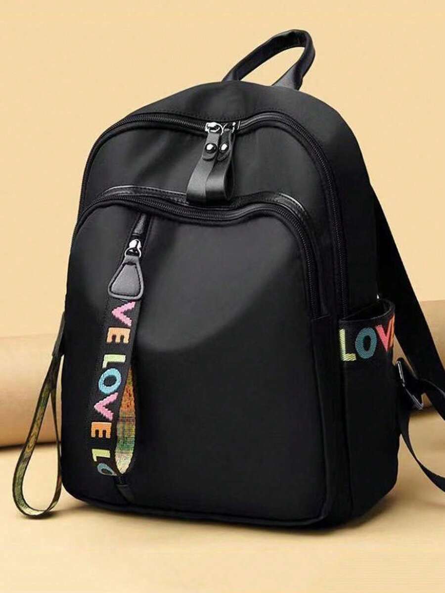 XD A Black Oxford Cloth Wear-Resistant Large Capacity Multi-Pocket Backpack, A Fashionable Versatile Commuter Bag, A Delicate Student School Bag, And A Mobile Laptop Bag. Perfect For Back To School Or Commuting, Travel