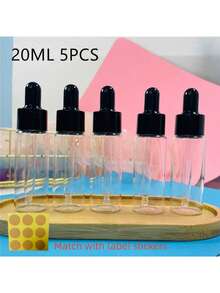 1件/5件 玻璃滴管瓶 2ml 3ml 5ml 10ml 15ml 20ml，適用於香水、精油填充，精確容量控制，便攜方便，噴霧瓶，迷你香水，旅行瓶 - 黑色 - 查看 13