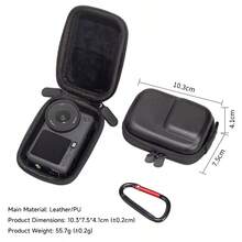 حقيبة حمل واقية ذات غلاف صلب صغير متوافقة مع Osmo Action 6، حقيبة تخزين الكاميرا مع بطانة ناعمة من الفرو، مساحة عدسة مرفوعة، سحاب مزدوج & مشبك، حقيبة كاميرا سفر مدمجة - مشاهدة 11