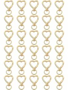 10/20/30 piezas Ganchos de llavero giratorios con forma de corazón, lindos clips de resorte de aleación de zinc, anillos de llaves, clips para bolsos, adecuados para manualidades DIY - Hebilla en forma de corazón - Ver 18