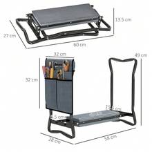 Steel Frame Padded Garden Kneeler, With Tool Bag - Grey - T0001-01-14807 - View 10
