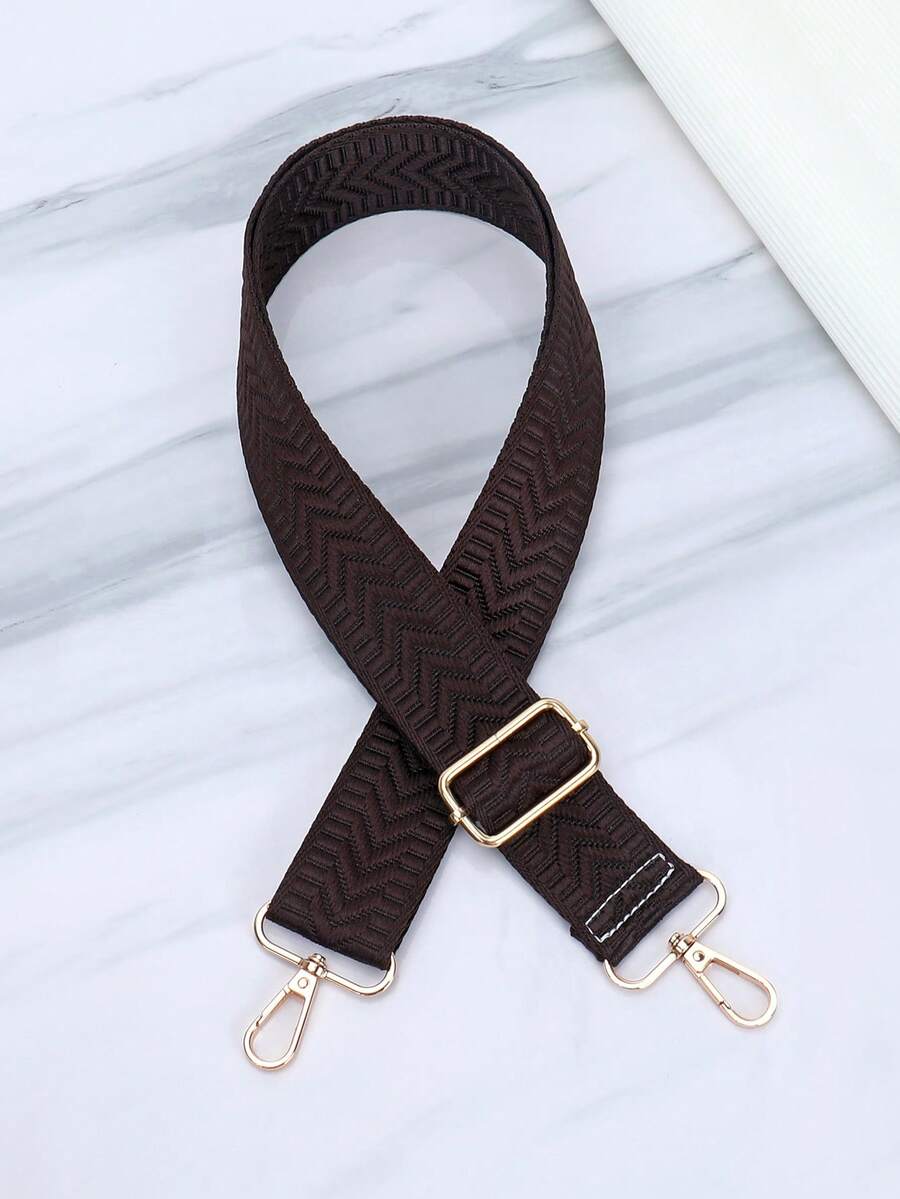 Adjustable Embroidered Shoulder Strap For Handbag And Crossbody Bag - Coffee Brown - View 1