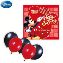 Disney 21件組迪士尼官方授權米奇與米妮紅粉氣球套裝，生日婚禮企業拍照背景裝飾氣球，適合家庭朋友的節日禮物與聖誕慶祝 - A - 查看 5