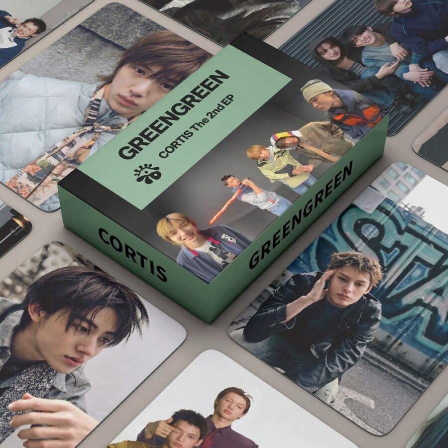 COR TIS Lo Mo Cards Set 55Pcs Per Box, Kp Op Idol Collection Photo Cards, Blue Lips & Green Green Series Hologram Postcards, Fan Merchandise Decorative Cards, Gift For Fans, Collectible Photo Cards For Collection And Decoration