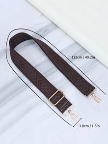Adjustable Embroidered Shoulder Strap For Handbag And Crossbody Bag - Coffee Brown - View 5