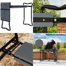 Steel Frame Padded Garden Kneeler, With Tool Bag - Grey - T0001-01-14807 - View 6