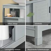 FRG128 Unterbau-Schrank Badezimmerschrank mit Fußkissen - Grau - Frg128-ii - Übersicht 7