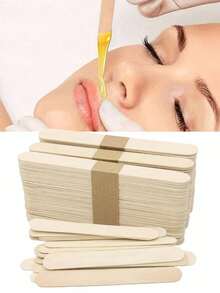 100/50/5 cây gậy wax lông bằng gỗ, dụng cụ bôi/cạo chính xác cho lông mày và tẩy lông cơ thể, phù hợp dùng tại spa và tại nhà, vật dụng thiết yếu mùa hè - Xem 1