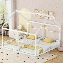 90 X 200 Single Beds, Flat Beds, House-Style Beds, 2-In-1 Beds - White - View 1