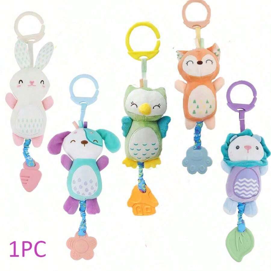 1 buah Mainan Gantung Lembut untuk Kursi Mobil & Kereta Dorong Bayi, Dilengkapi Lonceng & Kertas Berkerut, Ideal untuk Anak Laki-laki & Perempuan