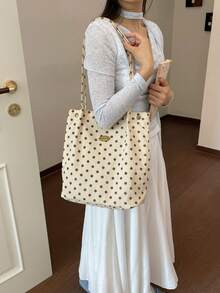女款時尚單肩水桶包，適合日常出遊、旅行、購物與街頭逛街 - 白色 - 查看 2