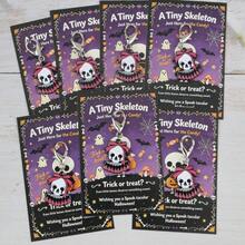 1/2/3/4/5/7/8/10/14pcs 2D Halloween Skeleton Series Keychain Set With Small Skeleton Card, Sweet Cool Gothic Style Bag Charm, Halloween Party Favor Gift, Party Decoration Gift, Lucky Gift, Birthday Gift - Multicolor - View 7