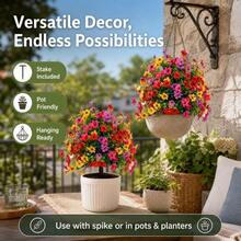 Fade-Resistant Maintenance-Free Artificial Purple Eucalyptus Flower Ground Stake, Garden Decor Outdoor Lawn Landscape, Home Indoor Tabletop Vase Floral Arrangement Decoration, Suitable For Gardening Enthusiasts And Villa Decor Enthusiasts - Artificial Flowers - View 4