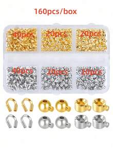 30-160pcs Jewelry Making Kit | Gold Plated Flat Buckles, U-Shaped Hooks, Bead Spacers, Metal Wire Connectors, Buckle Wraps, Horseshoe Closures, Flat - Multicolor - View 13