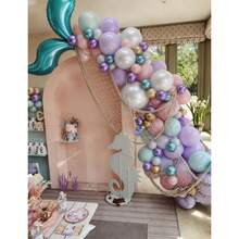 Mermaid Balloon Arch Set, 125 Pink, Purple And Blue Balloons | Mermaid Tail And Shell Foil Balloons, Paired With Pearl White Balloons, Perfect For Ocean Theme Party, Birthday Party, Gender Reveal Party And Baby Shower Decoration. - View 3