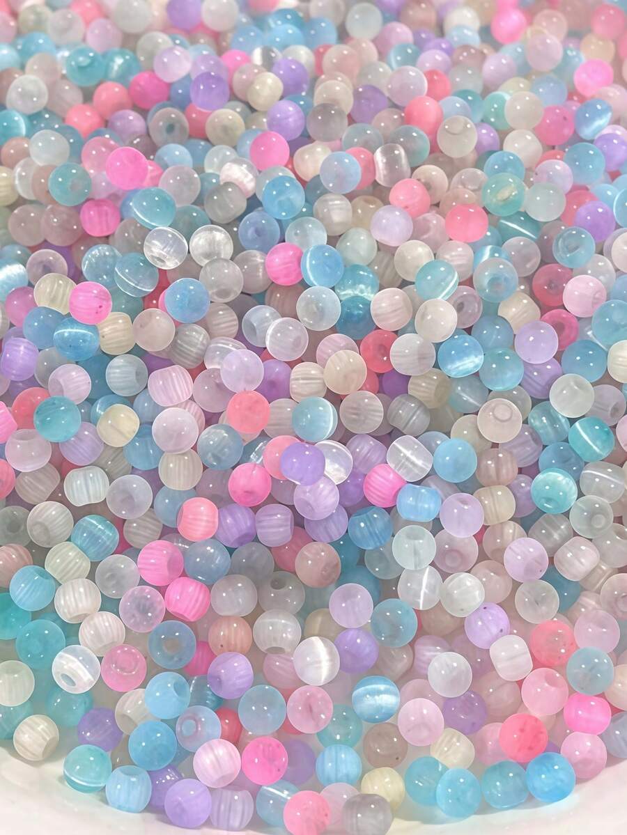 500 buah Manik Kaca Mata Kucing Macaron Luster Warna Campuran Acak 4mm (6/0) - Sempurna untuk Pembuatan Perhiasan DIY, Kalung, Gelang, Gelang Kaki dan Rantai Pinggang, Kerajinan Tangan, Pola Perhiasan, Aksesoris Pembuatan Perhiasan DIY, Manik Kaca Mini - Pencampuran warna acak - View 1