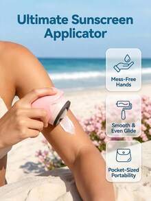 Premium Sunscreen Roller Applicator, Reusable Sponge Head Lotion Self-Applicator, Hands-Free Design To Keep Hands Clean, Evenly Apply Sunscreen To Back, Shoulders, Legs, Portable Travel-Size Body Lotion Applicator Tool, Luxury Skincare Accessory, Reduce Cream Waste - Multicolor - View 3