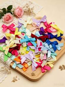 (50pcs/Pack) 4cm Ribbon Bows, Multiple Colors Available, Suitable For Gift Decoration And Hair Accessories Making, Valentine's Day Gifts - 4cm Ribbon Bow - View 5
