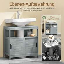 FRG128 Unterbau-Schrank Badezimmerschrank mit Fußkissen - Grau - Frg128-ii - Übersicht 4