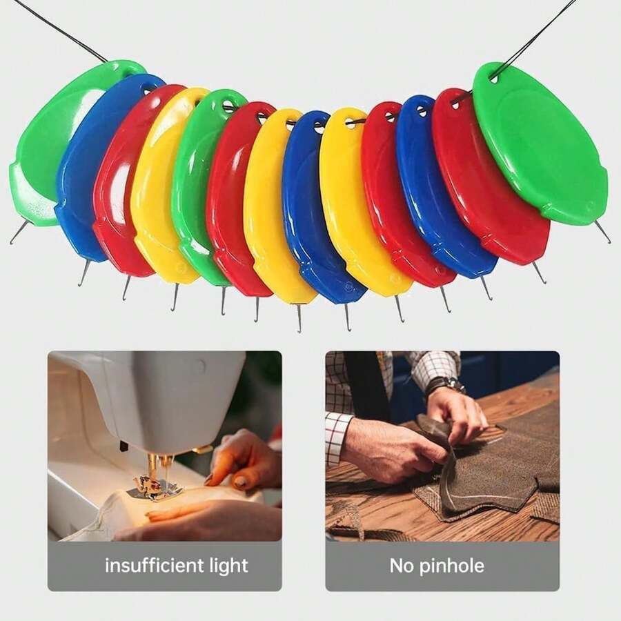 Enhebrador de hilo de costura hecho a mano, herramienta de enhebrado automático para máquina de coser, enhebrador fácil para bordado, asistente de enhebrado automático, herramienta de enhebrado de aguja, color aleatorio