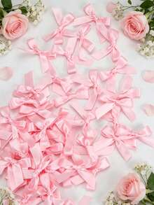 (100pcs/Pack, 50pcs/Pack) 4cm Ribbon Bows, Multiple Colors Available, Suitable For Gift Decoration And Making Hair Clips, Headbands, Valentine's Day Gifts - 4cm Ribbon Bow - View 5