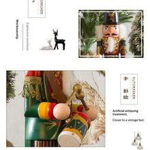 1pc 30CM Wooden Nutcracker Soldier Puppet, Vintage Christmas Decorative Figurine, In Stock - 1PC - View 10