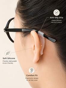 Anti-Slip Eyeglass Ear Hooks, Soft & Flexible Eyeglasses Temples Clips, Fashion Glasses & Reading Glasses Accessories, Anti-Falling - Multicolor - View 2