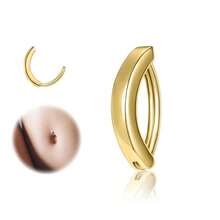 1pc Smooth Navel Ring, Versatile Daily Belly Piercing Jewelry - Multicolor - View 4