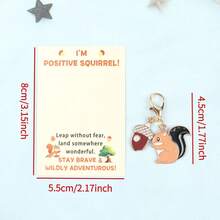5pcs Cute Squirrel & Pine Cone Keychain Set With "Positive Squirrel" Greeting Card, Suitable For Coin Purse/Backpack/Car Key Chain And Other Accessories, Perfect For Birthday/Back To School/Holiday Party/Gift For Best Friend/Colleague/Friend; Ideal For Daily Carry And Companion Charm - Multicolor - View 4