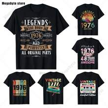 Vintage Legends Born In 1976 48. Geburtstag 48 Jahre alt Herren T-Shirt Streetwear Kurzarm Geschenke Sommer Herrenbekleidung 7ZFI - 14 - Übersicht 2
