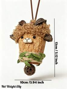 قطعة واحدة من قلادة ساق مصنوعة يدويًا من قرن إنتادا، دمية حبة طبيعية لسلسلة مفاتيح للحقيبة والمحفظة، زينة معلقة للسيارة بأسلوب بوهيمي ريفي، هدية فريدة للنساء والصديقات - متعدد الألوان - مشاهدة 7