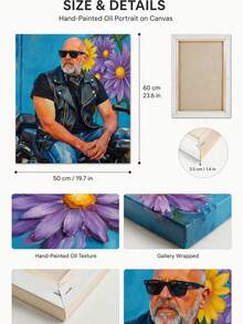 Custom Hand-Painted Oil Painting Portrait From Photo, Handmade Landscape Painting For Living Room, Hallway And Entryway Wall Decor - Multicolor - View 3
