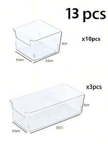 13/11/8/6/2/1 Compartment Transparent Plastic Drawer Storage Box Set, Multi-Compartment Desktop Vanity Organizer, Makeup Jewelry Storage Box, Suitable For Kitchen Bedroom Bathroom - Clear - View 6