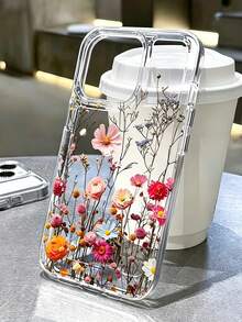 Transparent Shockproof Phone Case, Fresh Ditsy Floral Phone Case, Suitable For IPhone 16/14/15/15Pro/15Plus/15ProMax/12Pro/13Pro/14Pro/12ProMax/13ProMax/14ProMax/14Plus/16Pro/16Plus/16ProMax/17/17Pro/17Pro Max, Birthday Gift, Vacation Gift - Clear - View 1