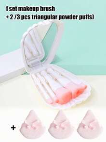 Butterfly-Shaped Makeup Sponge Puff, Makeup Brush, Double-Sided Fluffy Powder Puff, Soft And Fluffy Texture, Designed For Contouring And Eye And Face Blind Spots, Dry And Wet Use, Suitable For All Skin Types, Applicable To Loose Powder, Mineral Powder And Setting Powder, Suitable For Home And Professional Makeup Artists (Triangular), Perfect Gift For Women, Essential For Beginners, Suitable For Mom, Best Friend, Girlfriend, Teacher, Etc., Suitable For Back To School Gift, Halloween Gift, Birthday Gift, Holiday Gift, - Multicolor - View 3
